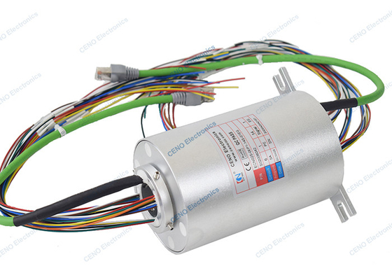 0 - 380V AC / DC Ethernet Signal Slip Ring Compabitle مع 6 دوائر كهربائية جامع