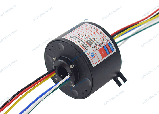6 دوائر 10Amp الطاقة الكهربائية حلقة انزلاق مع من خلال حفرة 12mm للصناعة