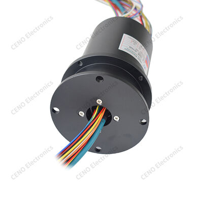 Flange-Mount Hybrid Slip Ring with 42 Circuits for Power & Signal 